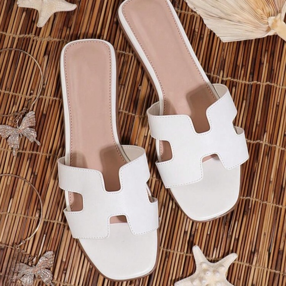 White Flat/Slide Sandals - Picture 5 of 5